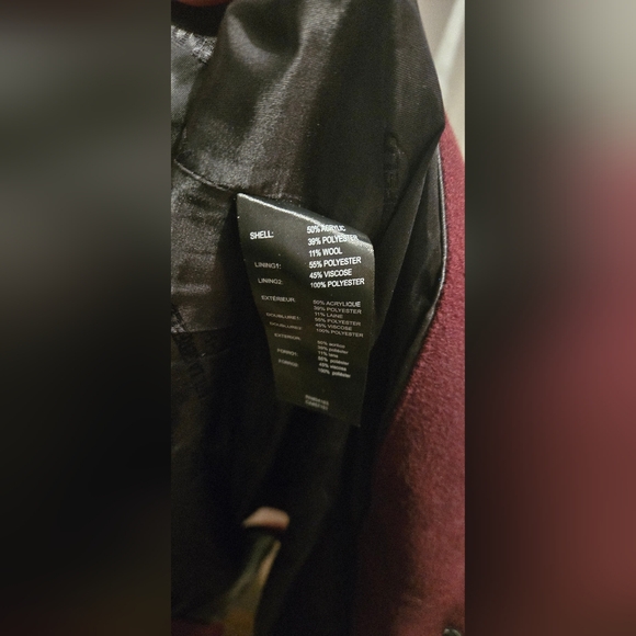 Karl Lagerfeld Burgundy Coat, size xs - Picture 6 of 7